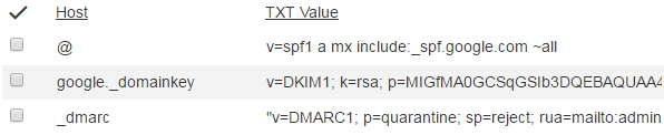 SPF, DKIM, and DMARC records
